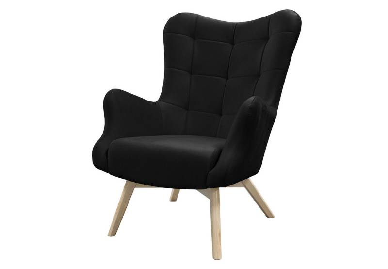 Lookway Sessel Sand auf Holzbeinen Relaxsessel mit gepolsterter Rückenlehne (1x Sessel), Breite: 79 cm von Lookway