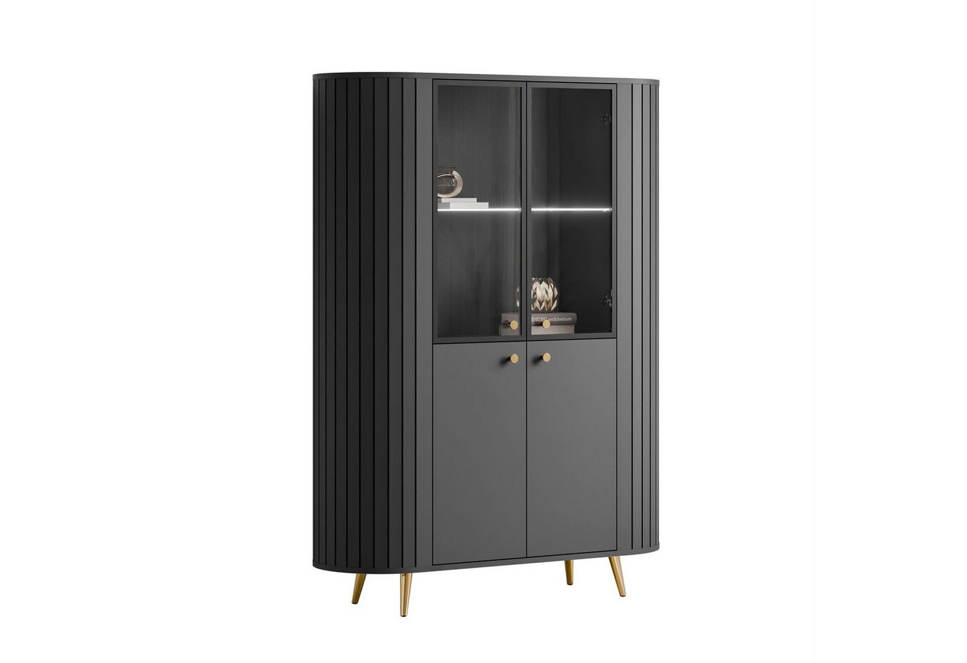 Lookway Standvitrine ELODIE II Vitrine mit Glastüren und LED-Beleuchtung Lookway Standvitrine ELODIE II Vitrine mit Glastüren und LED-Beleuchtung von Lookway