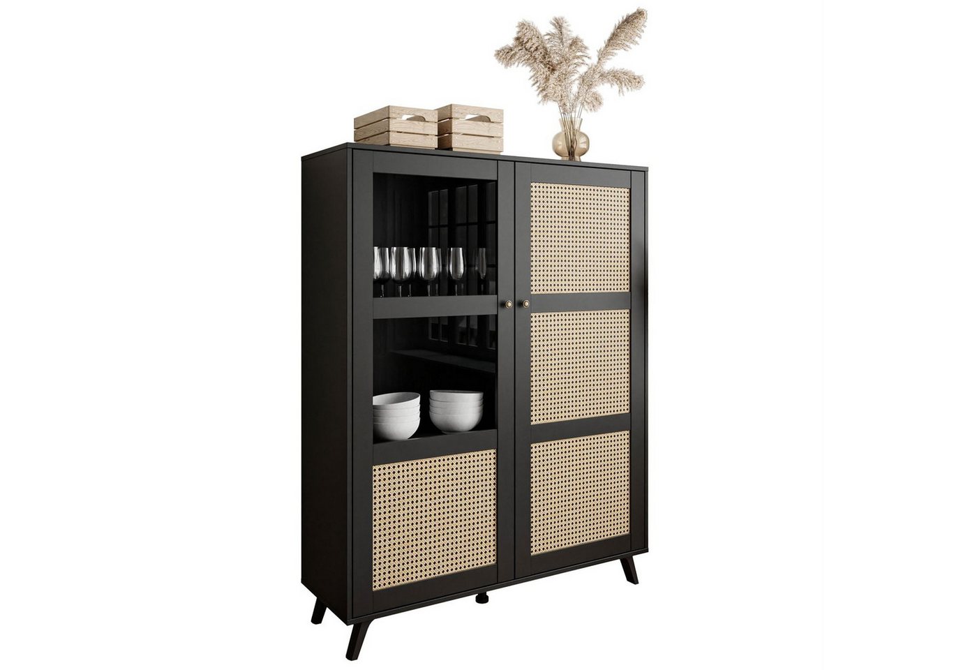 Lookway Standvitrine VIENNA 2D mit Wiener Geflechtimitation von Lookway