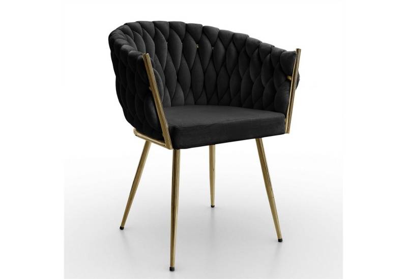 Lookway Stuhl Gepolsterter ROSALIE Samt Polsterstuhl mit Metallbeine von Lookway
