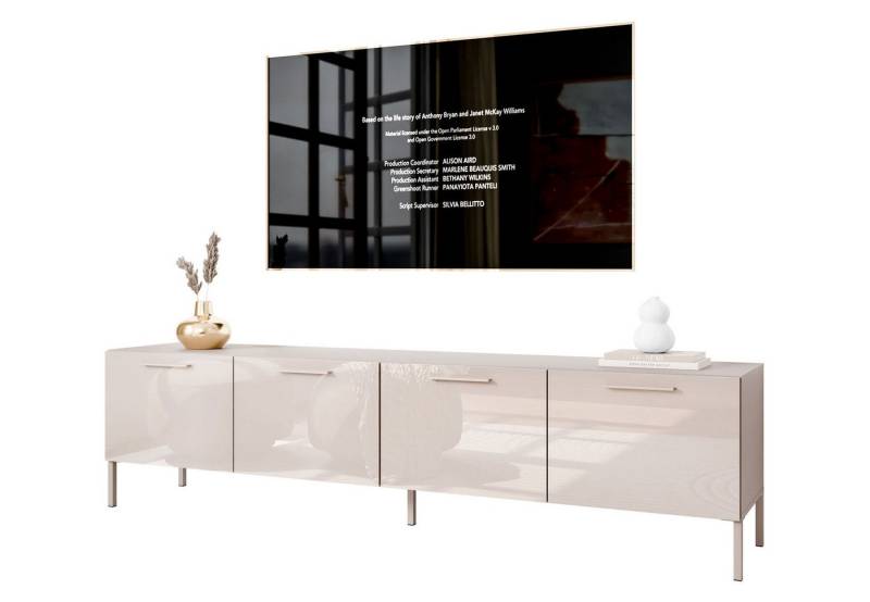 Lookway TV-Schrank AURA 200 cm in Kaschmir Hochglanz auf Metallbeinen von Lookway
