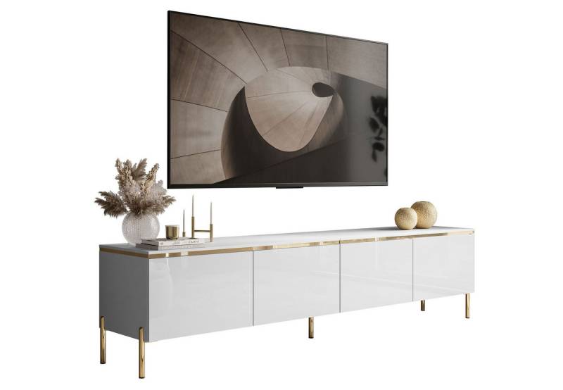 Lookway TV-Schrank CELINE GLOSS 200 auf goldenen Füßen von Lookway