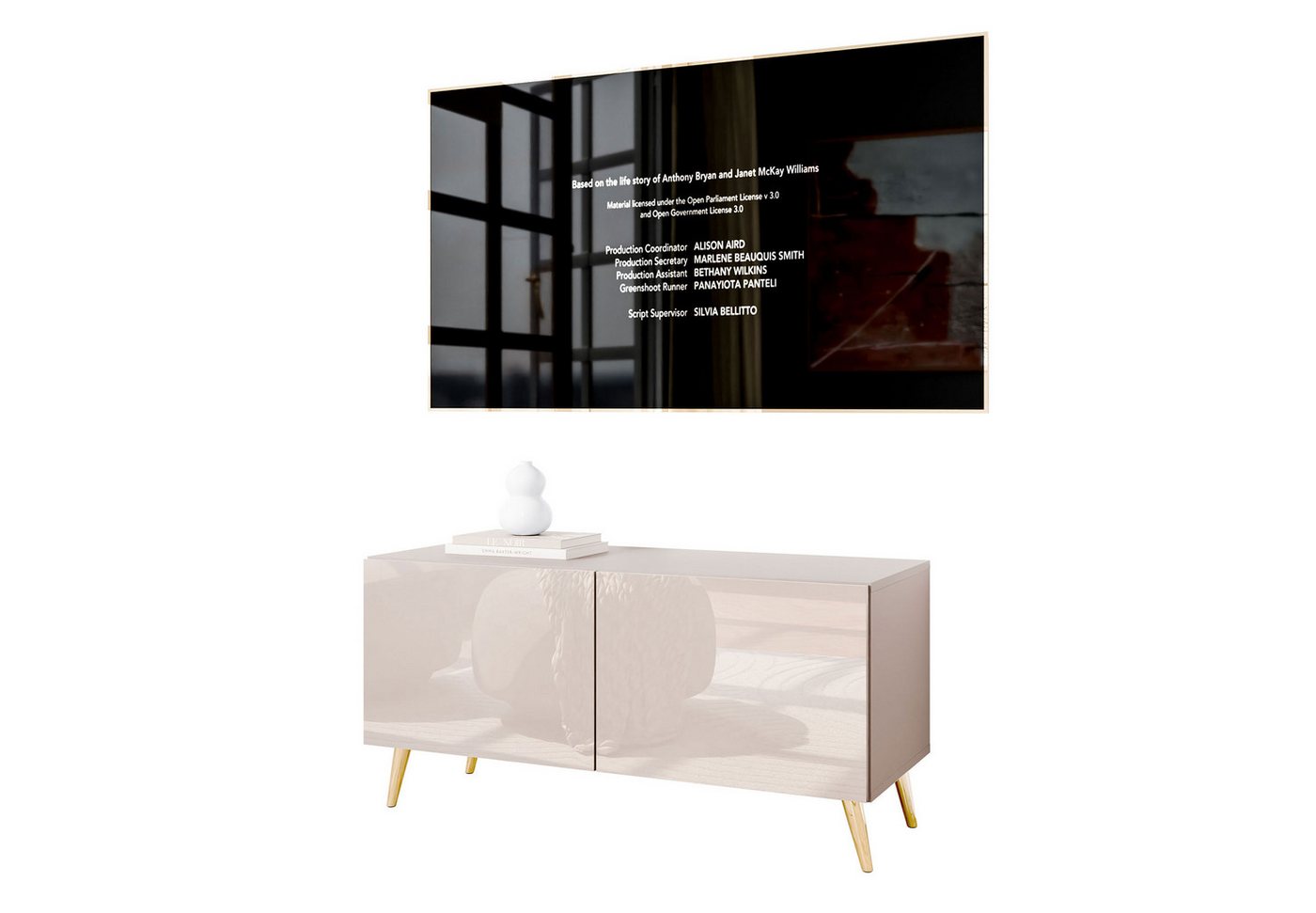 Lookway TV-Schrank COLGANTE 100 Kaschmir Hochglanz mit Metallbeinen Lookway TV-Schrank COLGANTE 100 Kaschmir Hochglanz mit Metallbeinen von Lookway