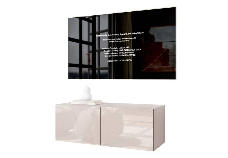 Lookway TV-Schrank COLGANTE 100 in Kaschmir Hochglanz Hängendes TV-Board von Lookway