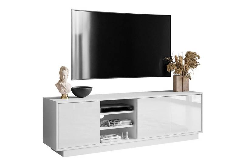 Lookway TV-Schrank SANAYI mit Ablagen in Hochglanz Weiß von Lookway