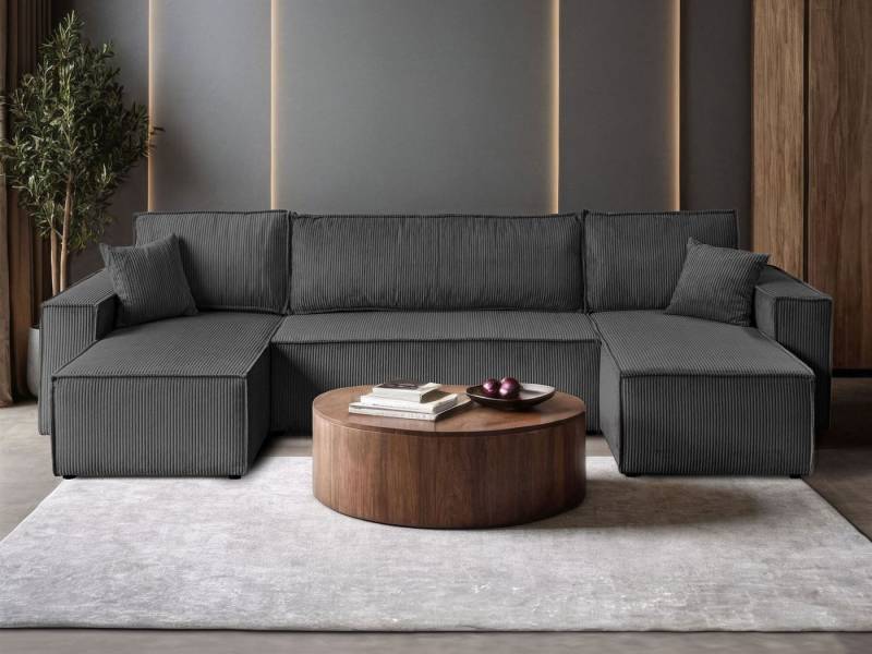 Lookway Wohnlandschaft CARLOS U CORD Gepolstertes Sofa in U-Form, Schlaffunktion von Lookway