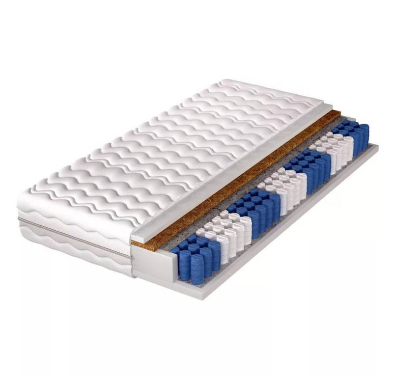 Taschenfederkernmatratze NEWADA Doppelseitige Matratze Mittelharte Feder-Polster-Kokos, Lookway von Lookway