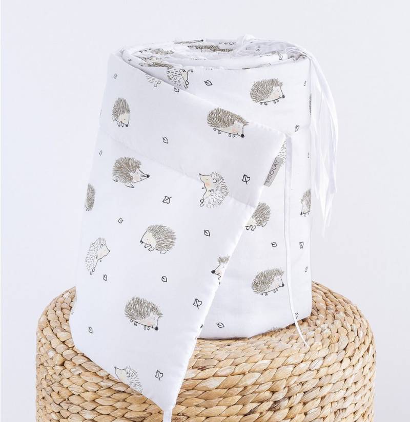 Loolay Bettnestchen 2025 TREND Muster Babybett BETTUMRANDUNG 420, 360, 210, 180 x 30cm, (Neugeborene Baby Erstausstattung PREMIUM Geschenk HASE, ROSE, IGEL, Babybett Umrandung Kopfschutz Nestchen Babynest für Mädchen und Junge), 100% Europäische Stoffe und Kleinserien-Nähen! Geschenk! von Loolay