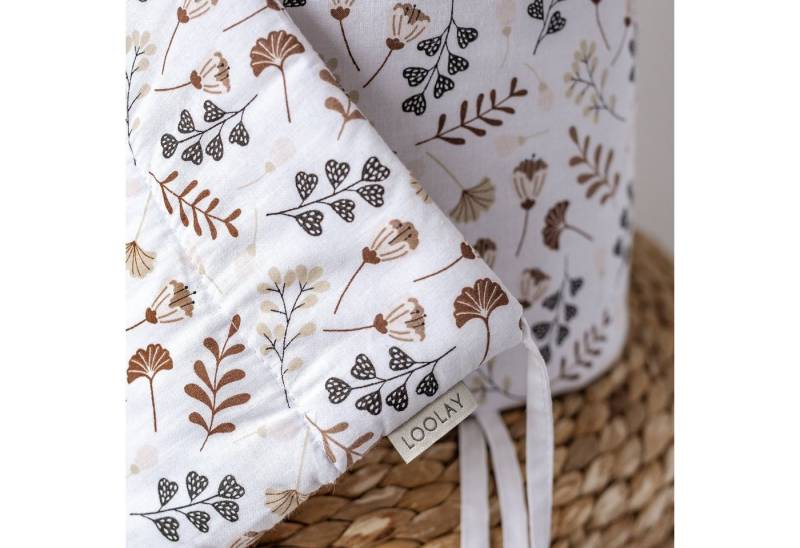 Loolay Bettnestchen 2025 TREND Muster Babybett BETTUMRANDUNG 420, 360, 210, 180 x 30cm, (Neugeborene Baby Erstausstattung PREMIUM Geschenk HASE, ROSE, IGEL, Babybett Umrandung Kopfschutz Nestchen Babynest für Mädchen und Junge), 100% Europäische Stoffe und Kleinserien-Nähen! Geschenk! von Loolay
