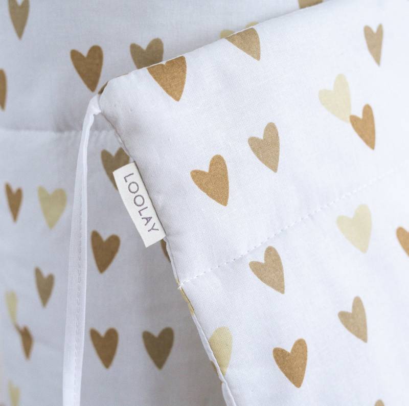 Loolay Bettnestchen HERZCHEN Beige Braun Baumwolle Atmungsaktives Babybett BETTUMRANDUNG, (Bett 140x70cm - 420, 210 cm, 120x60cm - 360, 180 cm, Babyaussttatung Umrandung Kopfschutz Kantenschutz Bettschlange), Super PREMIUM Baby GESCHENK! 100% Natural Baumwolle! Loolay Bettnestchen HERZCHEN Beige Braun Baumwolle Atmungsaktives Babybett BETTUMRANDUNG, (Bett 140x70cm - 420, 210 cm, 120x60cm - 360, 180 cm, Babyaussttatung Umrandung Kopfschutz Kantenschutz Bettschlange), Super PREMIUM Baby GESCHENK! 100% Natural Baumwolle! von Loolay
