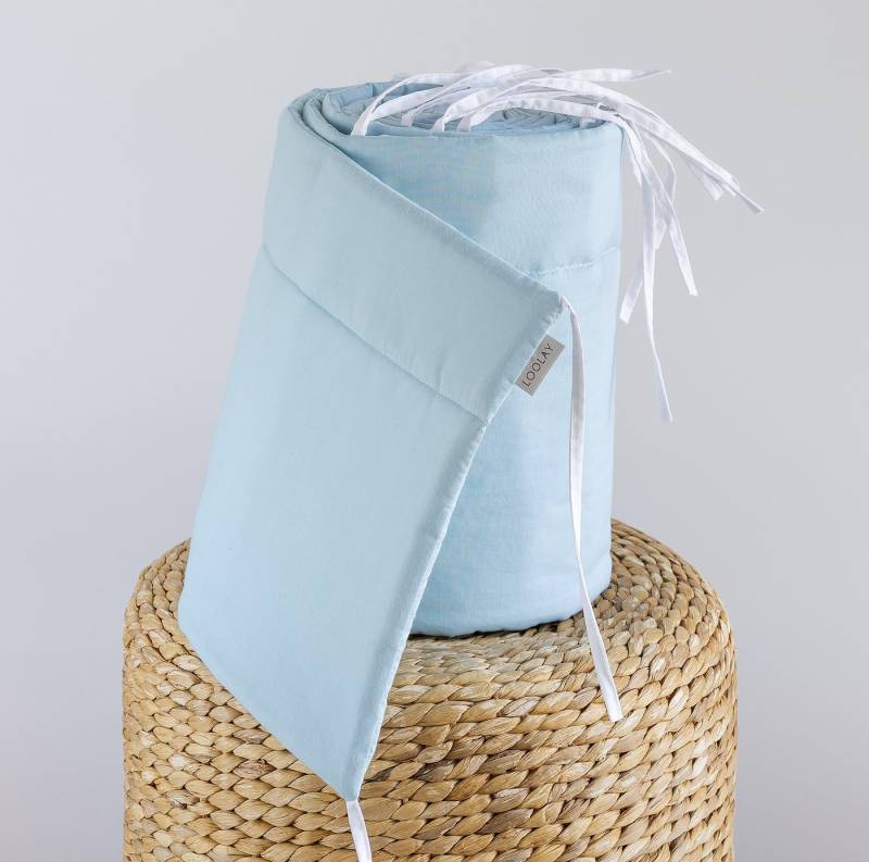 Loolay Bettnestchen HELLBLAU Blau Baumwolle Atmungsaktives Babybett Nestchen BETTUMRANDUNG, (Himmelblau GESCHENK Ausstattung für Neugeborene Babybett 140x70 o. 120x60 cm mit Sprossen, Umrandung Kopfschutz Bett Schutz Bettschlange 420, 360, 210, 180x30cm), LOOLAY® - 100% Europäische Stoffe und Kleinserien-Nähen! Loolay Bettnestchen HELLBLAU Blau Baumwolle Atmungsaktives Babybett Nestchen BETTUMRANDUNG, (Himmelblau GESCHENK Ausstattung für Neugeborene Babybett 140x70 o. 120x60 cm mit Sprossen, Umrandung Kopfschutz Bett Schutz Bettschlange 420, 360, 210, 180x30cm), LOOLAY® - 100% Europäische Stoffe und Kleinserien-Nähen! von Loolay
