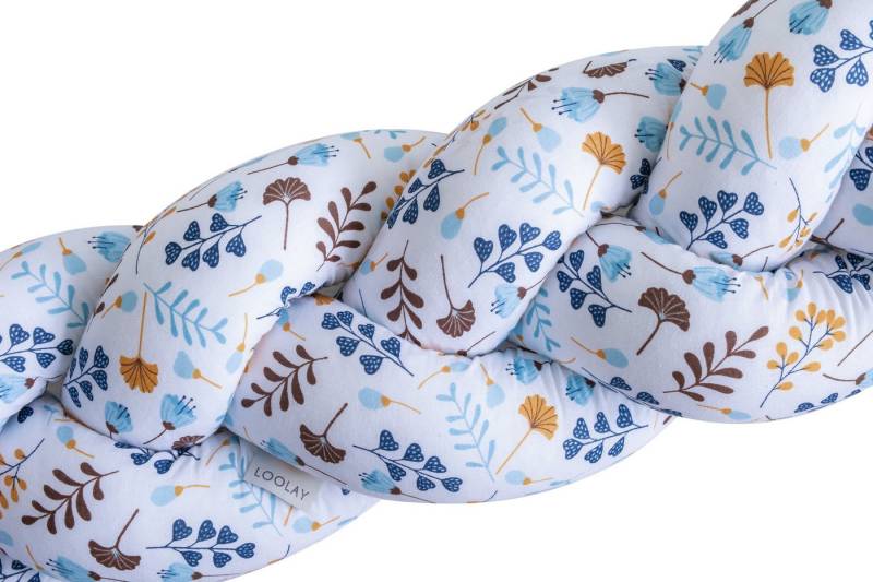 Loolay Nestchenschlange Geflochtenes Kissen Zierkissen Dekokissen Bettumrandung BLAU Blumen, (Zugluftstopper Zugluft Schlange Wickeltischumrandung Babybett Kinderzimmer Schutz, Wohndeko Bettschlange 100 150 200 300 400 cm & Länge auf Anfrage), Gelb Zugluftstopper tolle Wohndekoration Geschenk von Loolay