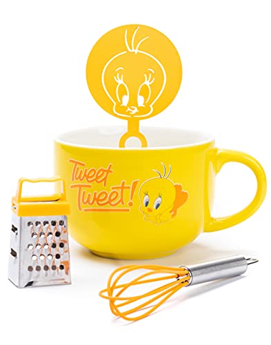 LOONEY TUNES Becher Schablone Zubehör Gelb Tweety Cappuccino Cup Einheitsgröße von Looney Tunes