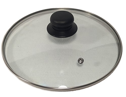 Looping-Lu Topfdeckel Glasdeckel mit Edelstahlrand Sichtdeckel mit Pfeife bruchfest Durchmesser 14 cm bis 32 cm (22 cm) von Looping-Lu