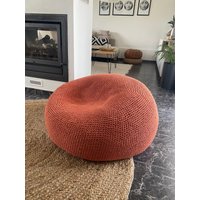 Übergroßer Runder Sitzsack-Stuhl, Xxxl-Bodenkissen-Sitzfläche, Riesiger Pouf Ottoman, Großer Strick-Sitzsack, Geschenk Für Neues Zuhause von LoopingHome