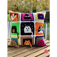 Katze Kissenbezug Häkeln Wohnkultur Accessoire Geschenk Für Sie Mama von Loopncraft