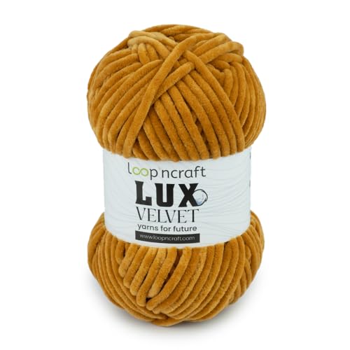 Chenille Wolle, Bronze Farbe, Loopncraft, 100g, Lux Velvet, Super Weiches Samtgarn von Loopncraft