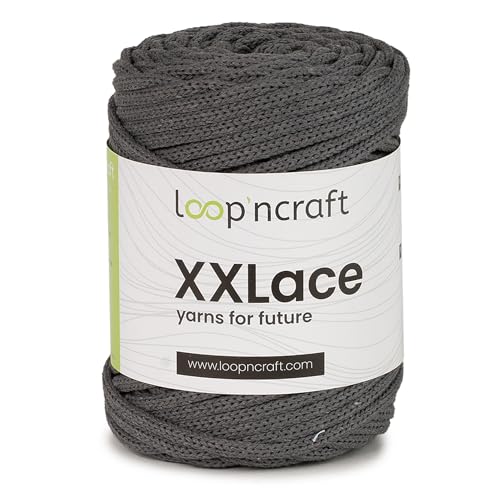 Loopncraft Makramee Garn Schiefergrau, 4mm - 65m - 250g, Kettengarn, XXLace Garn, Recycling Garn Loopncraft Makramee Garn Schiefergrau, 4mm - 65m - 250g, Kettengarn, XXLace Garn, Recycling Garn von Loopncraft