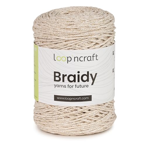 Loopncraft Braidy Lurex Sugar White-Gold von Loopncraft