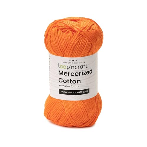 Loopncraft Mercerized Cotton, Orange, 50g, Amigurumi Garn, Premium, 100% merzerisierte, gekämmte und gasierte Baumwolle Loopncraft Mercerized Cotton, Orange, 50g, Amigurumi Garn, Premium, 100% merzerisierte, gekämmte und gasierte Baumwolle von Loopncraft