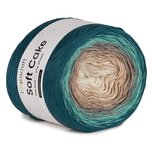 Loopncraft Soft Cake Karibisches Meer, 250g, Farbverlaufsgarn, Handgemacht von Loopncraft