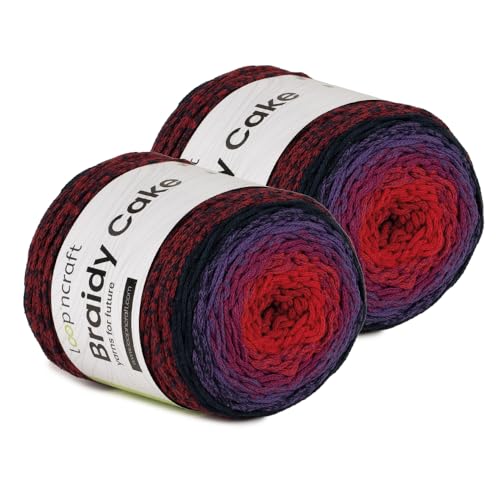 Makramee Cake Garn 2er Set, Wilde Beere, Loopncraft, 2 X 250m - 250g Farbverlaufsgarn, Recycling Garn Makramee Cake Garn 2er Set, Wilde Beere, Loopncraft, 2 X 250m - 250g Farbverlaufsgarn, Recycling Garn von Loopncraft