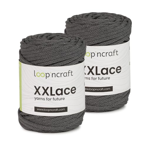 Makramee Garn 2er-Set Schiefergrau, Loopncraft, 2 X 4mm - 65m - 250g, Kettengarn, XXLace Garn, Recycling Garn Makramee Garn 2er-Set Schiefergrau, Loopncraft, 2 X 4mm - 65m - 250g, Kettengarn, XXLace Garn, Recycling Garn von Loopncraft