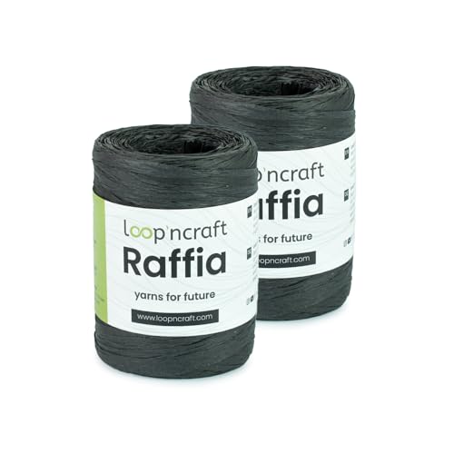 Raffia Papiergarn 2er-Set, Schwarz, Loopncraft, 2 X 100g, Raffia Yarn, Natur Bastband Raffia Papiergarn 2er-Set, Schwarz, Loopncraft, 2 X 100g, Raffia Yarn, Natur Bastband von Loopncraft