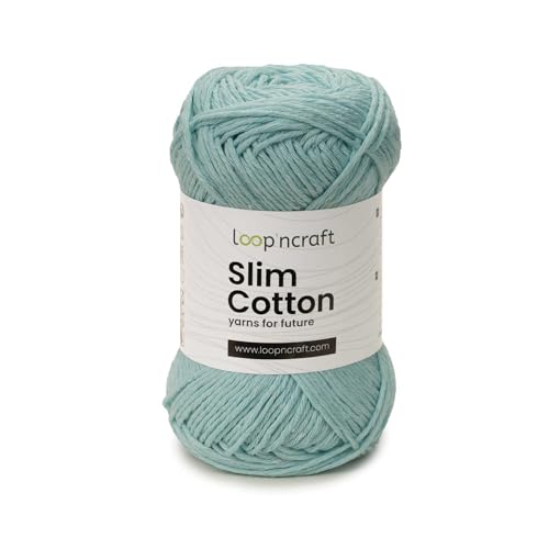 Slim Cotton, Mint Grün, Loopncraft, 50g, Amigurumi Baumwolle Garn, Recycling Garn von Loopncraft
