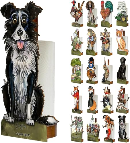 Looprints Lustiger Toilettenpapierhalter und Küchenhandtuchhalter, Holzständer, Küchen- und Badezimmerdekoration und Zubehör, Bryn Parry Border Collie, ein tolles Geschenk für Bauernhof-Hundebesitzer. Looprints Lustiger Toilettenpapierhalter und Küchenhandtuchhalter, Holzständer, Küchen- und Badezimmerdekoration und Zubehör, Bryn Parry Border Collie, ein tolles Geschenk für Bauernhof-Hundebesitzer. von Looprints