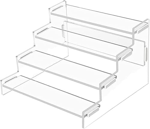 Loopunk Transparente Halterungen für Präsentationsständer, Präsentationsständer aus Acryl mit 4 Ebenen für Figuren, Schreibtisch-Tresen aus Acryl für Dekoration und Organizer (Transparenz) von Loopunk