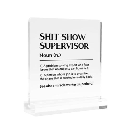 Shit Show Supervisor Definition Boss Geschenke Kollegen Geschenke sarkastischer Manager Leader Lustiges Acryl Schreibtischschild Dekor Quadratische Form Klar Home Office Schreibtisch Dekor mit Shit Show Supervisor Definition Boss Geschenke Kollegen Geschenke sarkastischer Manager Leader Lustiges Acryl Schreibtischschild Dekor Quadratische Form Klar Home Office Schreibtisch Dekor mit von Loovelo