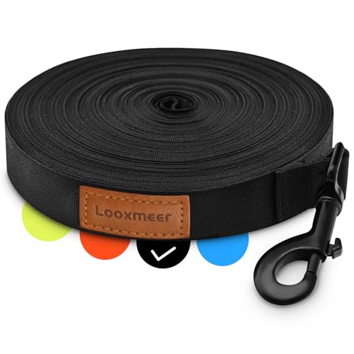 Schleppleine für Hunde, 3m 5m 7m 10m 15m 20m 25m 30m Schleppleine mit Robusterem Karabiner, Hundeleine für Große bis Kleine Hunde, Laufleine für Spaziergang, Übungsleine, Reißfeste Trainingsleine von Looxmeer