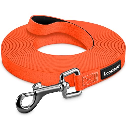 Wasserdicht Schleppleine für Hunde, 3m 5m 7m 10m 15m 20m 25m 30m Biothane Schleppleine mit Robusterem Karabiner, Wasserfest Hundeleine, Laufleine für Große bis Kleine Hunde, Reißfeste Trainingsleine von Looxmeer