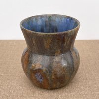 Wachauer Keramik Vase/Wunderschöne Keramik Vase Glasur Braun Beige Blau Sammlerkeramik Fine Art Pottery von Loppislover
