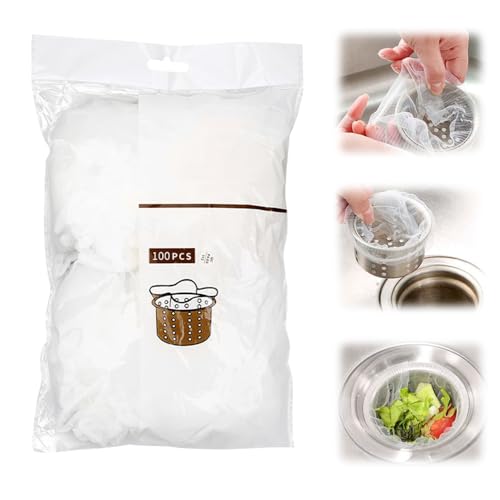 500 Stück Filter Net Sieb für Spülbecken,Einweg Sink Filter Küchenspüle Sieb Mesh Tasche, Kitchen Sink Drain Strainer Mesh Bag, Anti-Blocking Spülsieb Netzbeutel für Küche, Waschbecken und Bad (500) von Lopreg