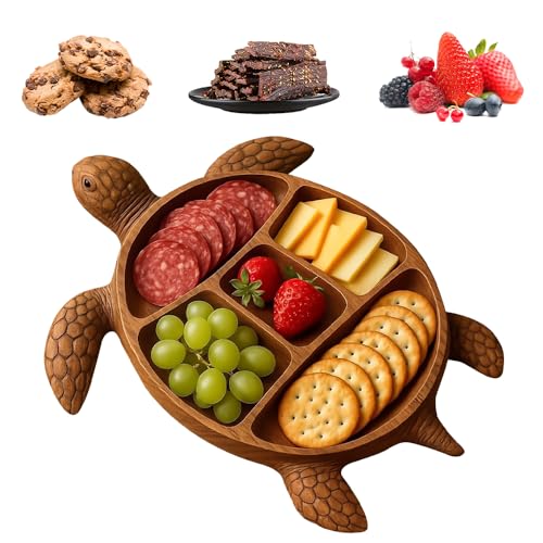 Octopus Charcuterie Platte, Holzgeschirr Oktopus Form,Ocean Theme Party Board Nautical Serviertablett,Oktopus Servierplatte Snacktablett Serviertablett Für Käse, Obstplatten (Schildkröte, L:40CM) von Lopreg