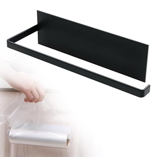 Papierrollenhalter, KüChenrollenhalter Ohne Bohren Kuchenroller Halter, Selbstklebend Praktisch Rollenhalter Unter Schrank FüR KüChe Aufbewahrung Organisation KüChenrollenhalter Wand (Schwarz) von Lopreg