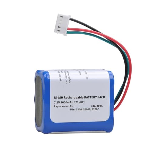Loqawkmlc 3000 mAh NI-MH-Akkus, kompatibel mit Roomba Braava 380 380T Mint 5200c Mint 5200 5200B(1 Battery) von Loqawkmlc
