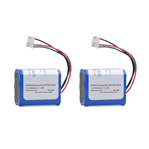 Loqawkmlc 3000 mAh NI-MH-Akkus, kompatibel mit Roomba Braava 380 380T Mint 5200c Mint 5200 5200B(2 Battery) von Loqawkmlc