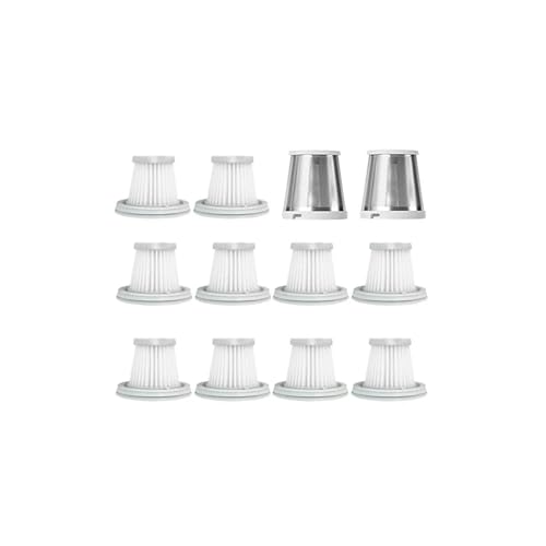 Loqawkmlc Staubsauger Hepa-Filter Kompatibel for Xiaomi SSXCQ01XY Ersatzteile Hause Auto Mini Drahtlose Ersatz Zubehör(10 x hepa Filter 2 x Metal Cover) von Loqawkmlc