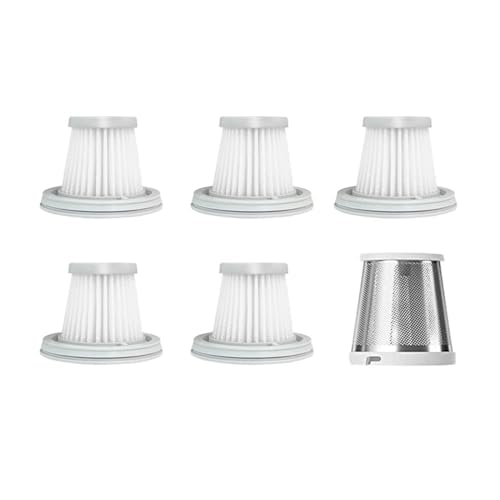 Loqawkmlc Staubsauger Hepa-Filter Kompatibel for Xiaomi SSXCQ01XY Ersatzteile Hause Auto Mini Drahtlose Ersatz Zubehör(5 x hepa Filter 1 x Metal Cover) von Loqawkmlc