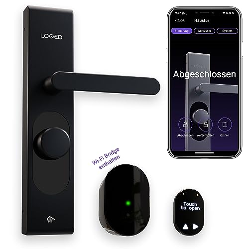 LOQED Touch Smart Lock Türschloss Schwarz - Elektronisches Türschloss Haustür - 256 bit Verschlüsselung - Smart Home Haustürschloss + Smartphone App - Smartes Türschloss Elektrisch LOQED Touch Smart Lock Türschloss Schwarz - Elektronisches Türschloss Haustür - 256 bit Verschlüsselung - Smart Home Haustürschloss + Smartphone App - Smartes Türschloss Elektrisch von Loqed