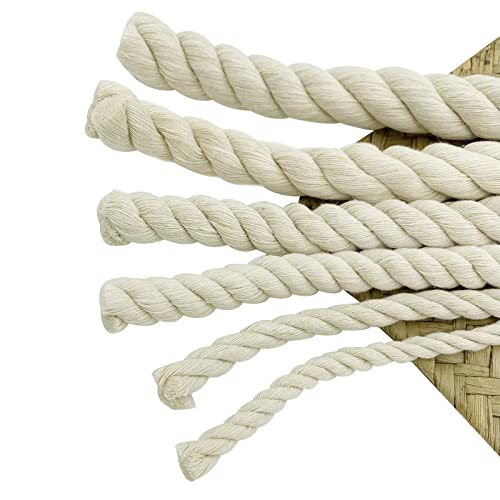 Baumwollkordel Kordel Baumwollseil Rope Garn Strick Seil Baumwollfaden Dickes Seil Kordeln 15mm(2M) Makramee Regenbogen DIY Set von LoraCraft