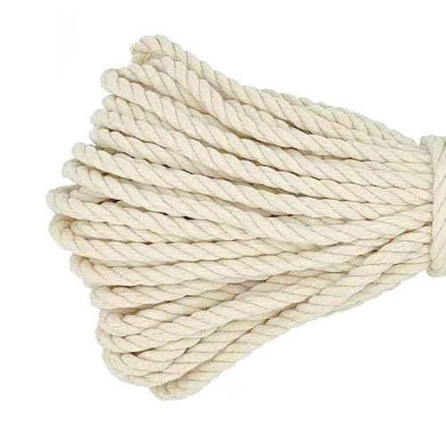 Baumwollseil Dickes Seil Baumwollkordel Kordel Kordelband Makramee Garn Tau Rope Laces Baumwollfaden Kordeln Weiß 6mm(20M) Makramee Regenbogen DIY Set von LoraCraft