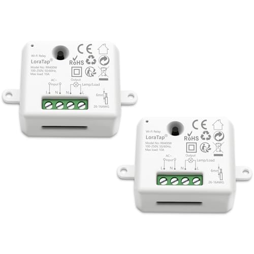 LoraTap 2er Pack Wifi Schalter Relais Modul Smart Home Switch mit Timer Fernbedienung über Handy für Hausautomation DIY Auf-/Unterputz Kompatibel mit Google Home LoraTap 2er Pack Wifi Schalter Relais Modul Smart Home Switch mit Timer Fernbedienung über Handy für Hausautomation DIY Auf-/Unterputz Kompatibel mit Google Home von LoraTap