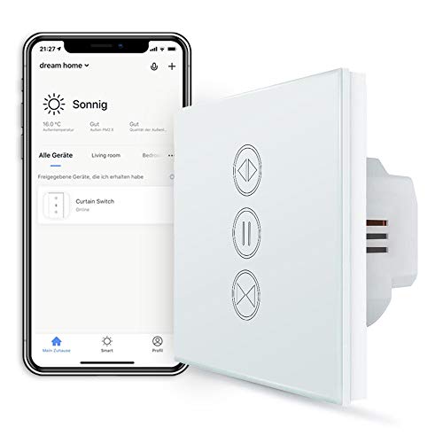 [NEW Generation] LoraTap WIFI Smart Rollladen Jalousie Zeitschaltuhr Schalter Rolladenzeitschaltuhr Timer für Rolladenmotor Kompatibel mit Google Home von LoraTap