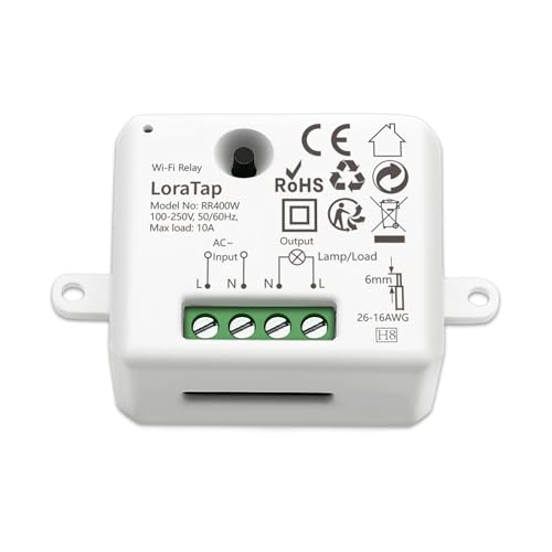 LoraTap Wifi Schalter Relais Modul Smart Home Switch mit Timer Fernbedienung über Handy für Hausautomation DIY Auf-/Unterputz Kompatibel mit Google Home LoraTap Wifi Schalter Relais Modul Smart Home Switch mit Timer Fernbedienung über Handy für Hausautomation DIY Auf-/Unterputz Kompatibel mit Google Home von LoraTap