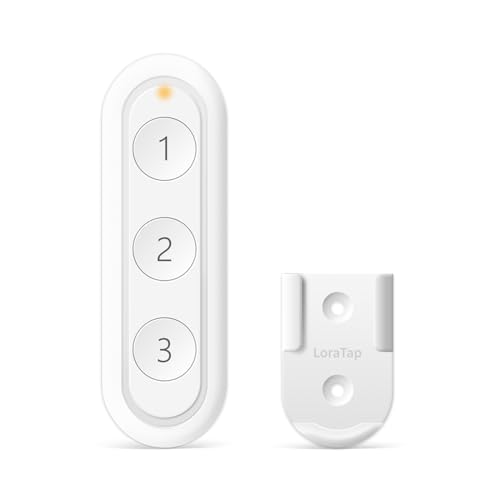 LoraTap Intelligente ZigBee Fernbedienung - 3-Tasten-Steuerung für Tuya ZigBee Rollladen- und Schaltmodule, Einfache Handhabung, Kompatibel mit Smart Life App, ZigBee Hub Erforderlich von LoraTap
