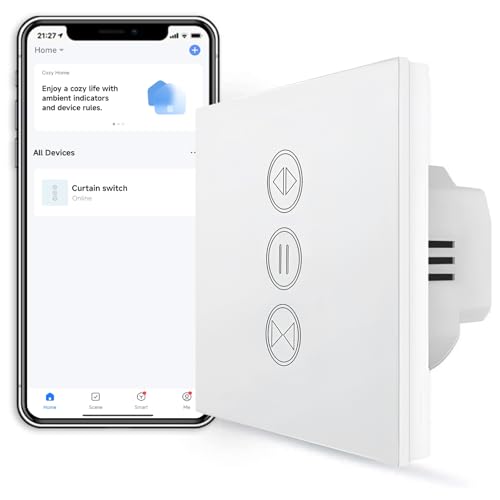 [NEW Generation] LoraTap WIFI Smart Rollladen Jalousie Zeitschaltuhr Schalter Rolladenzeitschaltuhr Timer für Rolladenmotor Kompatibel mit Google Home von LoraTap